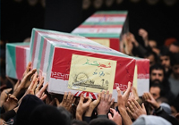 پیکرهای مطهر دو شهید گمنام در بوستان نارنج تهران به خاک سپرده شد