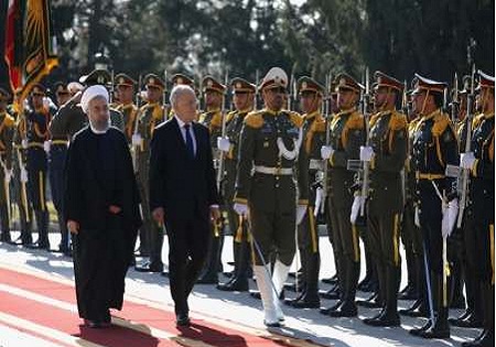 رییس جمهور سوئیس مورد استقبال رسمی روحانی قرار گرفت