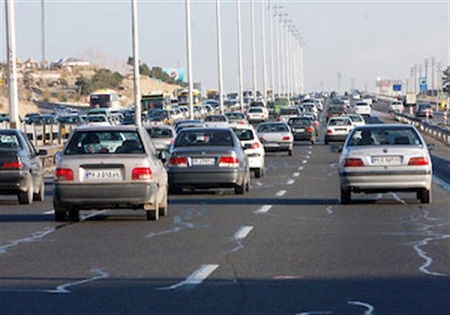 ترافیک نیمه سنگین در محور کرج - تهران
