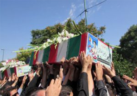 تشییع و تدفین پیکرهای مطهر 5 شهید دفاع مقدس در تبریز