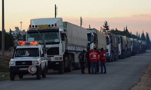 New humanitarian aid convoy arrives at al-Bukamal city