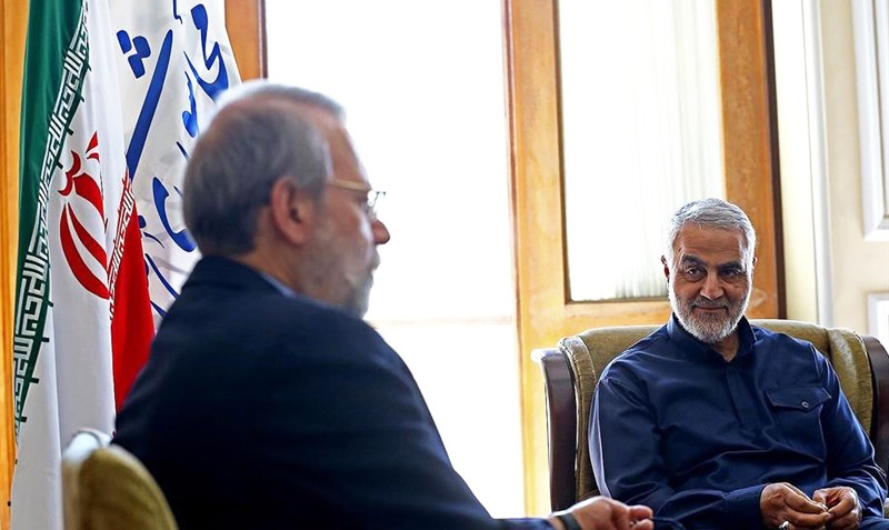 دیدار سرلشکر سلیمانی با رئیس مجلس شورای اسلامی
