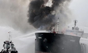 از سرگیری عملیات اطفای حریق نفتکش ایرانی