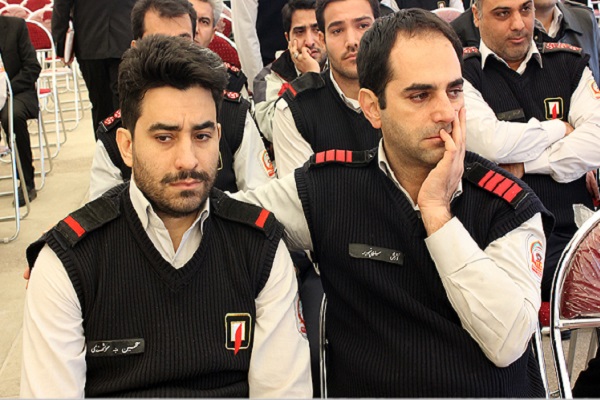 بزرگداشت آتش‌نشانان پلاسکو در قطعه ۵۰ گلزار شهدای تهران