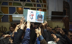 مراسم وداع با پیکر شهید «سید مصطفی علمدار» در مصلای ساری برگزار شد
