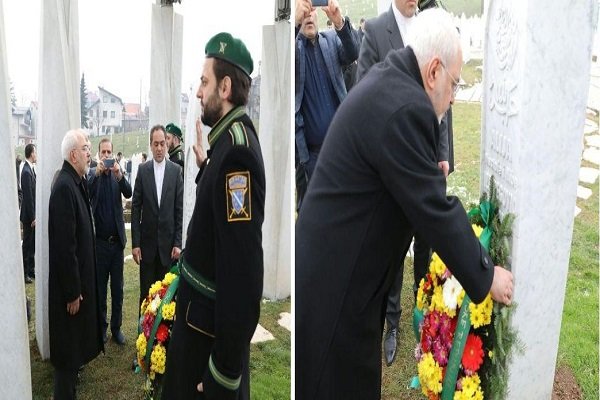 ظریف به شهدای بوسنی و هرزگوین ادای احترام کرد+ عکس