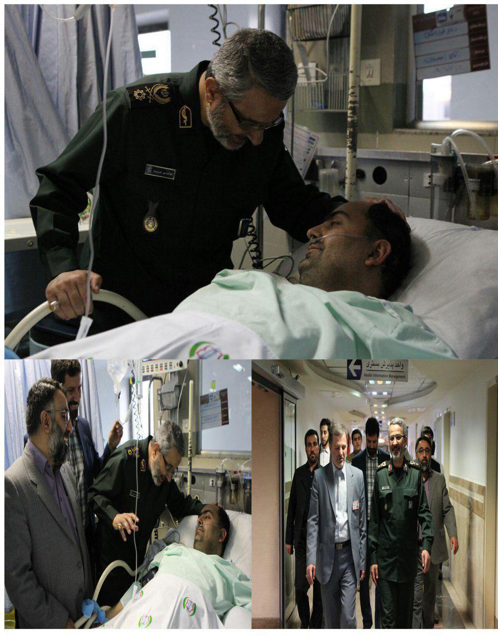 سردار غیب‌پرور از بسیجی مجروح اغتشاشات خیابان پاسداران عیادت کرد