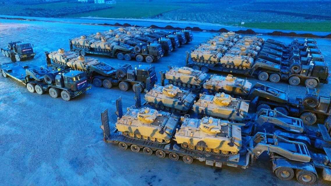 کاروان جدید تانک‌های ارتش ترکیه وارد شمال عفرین سوریه شد+ تصاویر