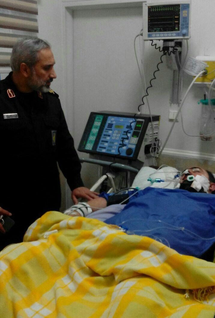 عیادت فرمانده سپاه تهران از مجروح حادثه تروریستی خیابان پاسداران