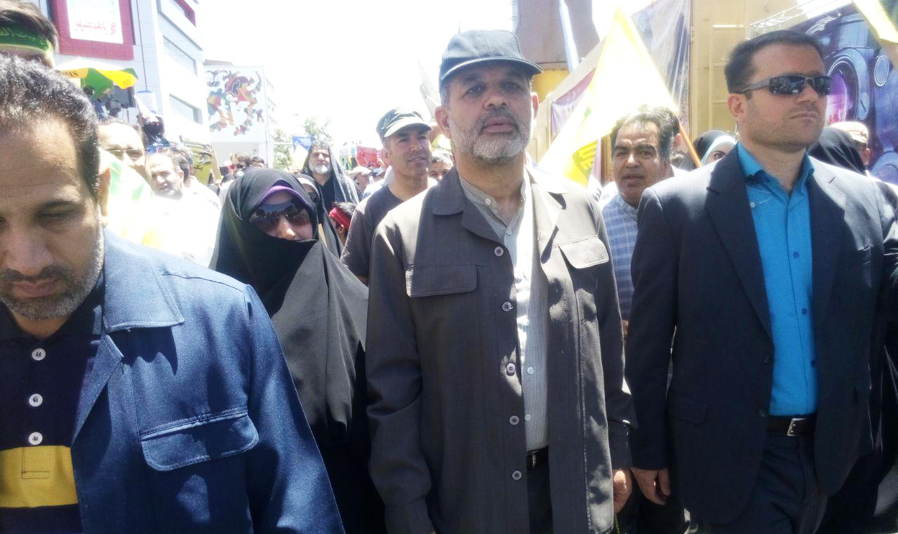 حضور سردار وحیدی در راهپیمایی روز قدس تهران