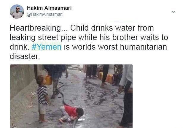 توئیت خبرنگار برجسته یمنی از اوضاع وخیم انسانی در این کشور