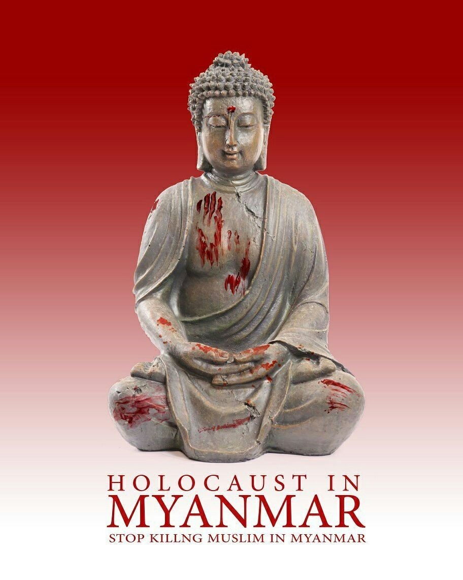 پوسترهایی با موضوع کشتار مسلمانان در میانمار