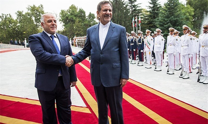 استقبال رسمی جهانگیری از نخست وزیر عراق