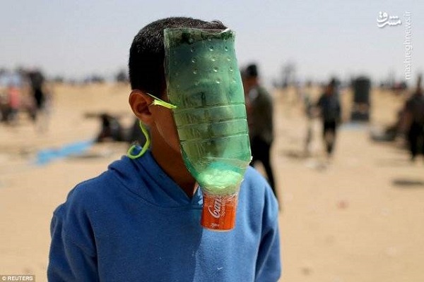 عکس/ ماسک عجیب نوجوان فلسطینی