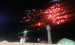 برگزاری مراسم نور افشانی بر فراز گنبد مسجد جامع خرمشهر