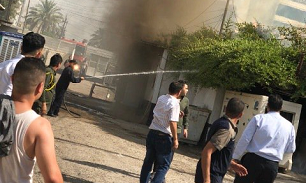 سفارت افغانستان در بغداد طعمه حریق شد+ تصاویر