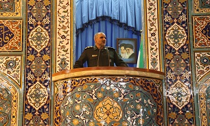 سخنرانی سرهنگ محمد رضا شرفبیانی پیش از خطبه های نمازجمعه ایلام