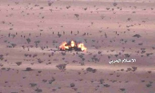 انهدام خودرو نظامیان عربستان در جیزان