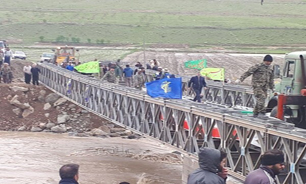 افتتاح پل اضطراری علی‌آباد گروس شهرستان صحنه
