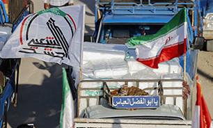 کمک جهادگران حشد الشعبی عراق برای بازسازی جاده آبادان ، ماهشهر