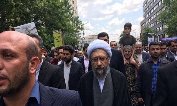 رئیس مجمع تشخیص مصلحت نظام در راهپیمایی روز قدس حضور یافت