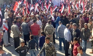 تجمع گسترده در استان حلب سوریه برای مخالفت با اشغالگری ترکیه