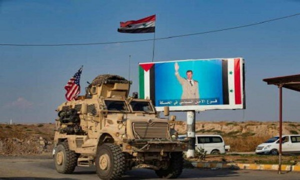 انتقال تجهیزات نظامی نیرو‌های آمریکایی از حومه حسکه به عراق