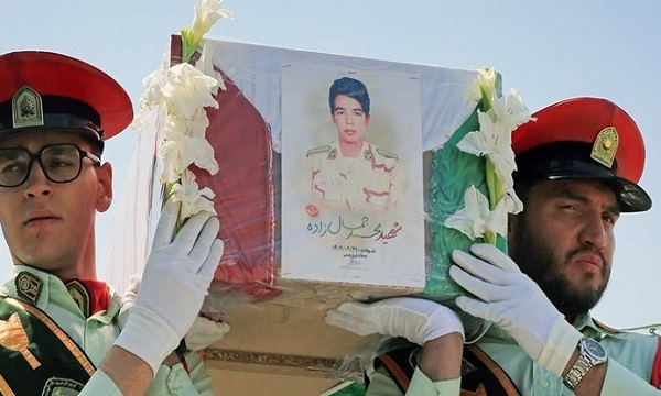 پیکر شهید مرزبان سراوان در چناران به خاک سپرده شد