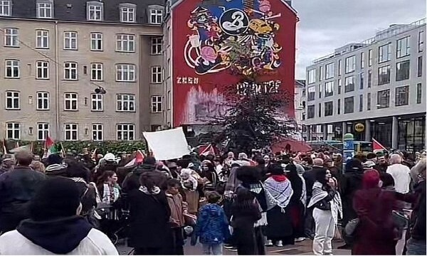 برگزاری تظاهرات حمایت از مردم فلسطین در دانمارک