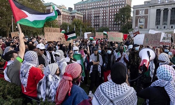دموکراسی دروغین آمریکا در برخورد با تجمعات دانشجویان حامی فلسطین