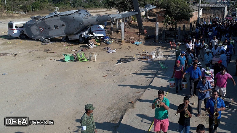 میکسیکو میں زلزلہ لیکن تباہی ہیلی کاپٹر سے