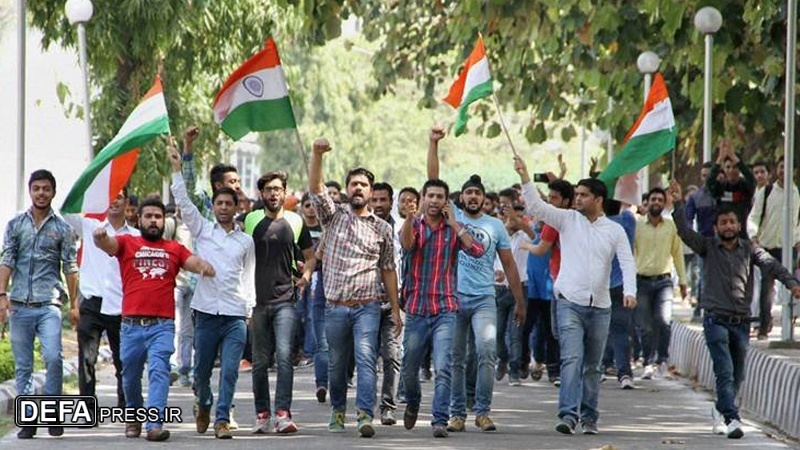 ہندوستان کے زیر انتظام کشمیر میں مظاہرہ