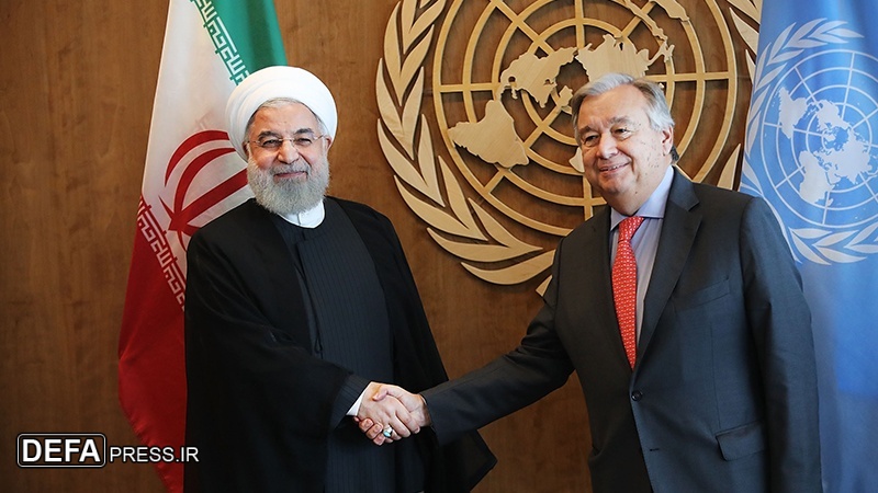 حسن روحانی اور اقوام متحدہ کے سکریٹری جنرل کی ملاقات
