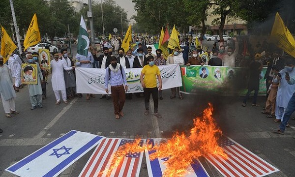 پاکستان کے مختلف شہروں میں فلسطینیوں کی حمایت میں مظاہرے جاری