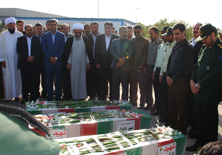 مراسم استقبال از پیکرهای شهدای گمنام در بوشهر برگزار شد