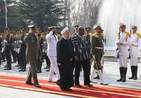 استقبال رسمی روحانی از رئیس جمهوری غنا