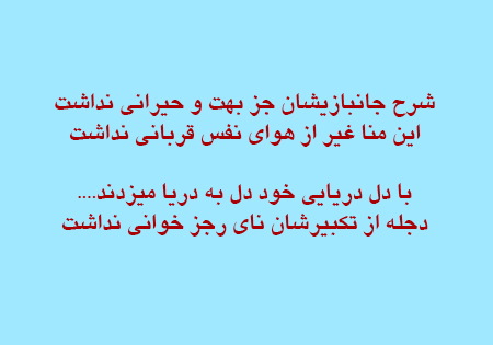 شرح جانبازیشان جز بهت و حیرانی نداشت