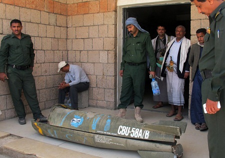 تداوم فروش بمب‌های خوشه‌ای به عربستان از سوی آمریکا