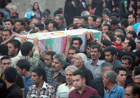 تصاویر/ آیین استقبال از  دو شهید گمنام در گلباف کرمان