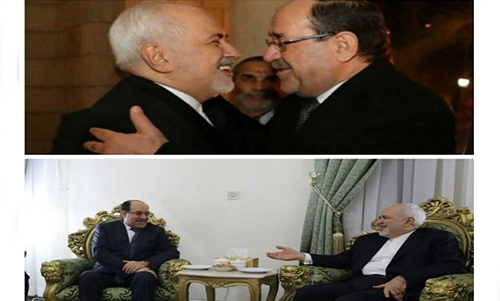 ظريف يبحث مع نوري المالكي القضايا الثنائية بين طهران وبغداد