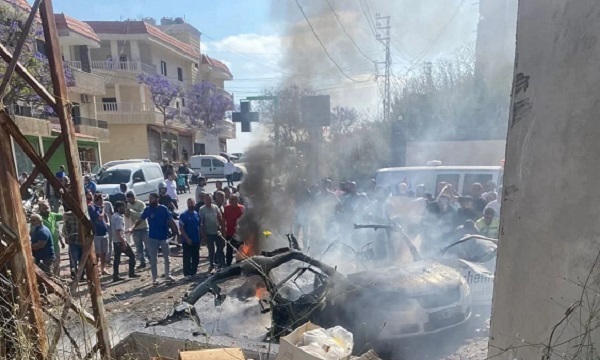 شهيد في قصف الاحتلال سيارة في عين بعال جنوب لبنان