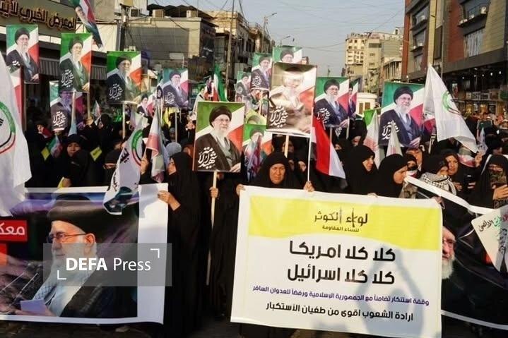 مسيرة نساء عراقيات في الكاظمية تضامناً مع إيران + صور وفيديو