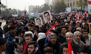 Massive Protests Underway for Expulsion of Terrorists from Southern Countryside of Damascus