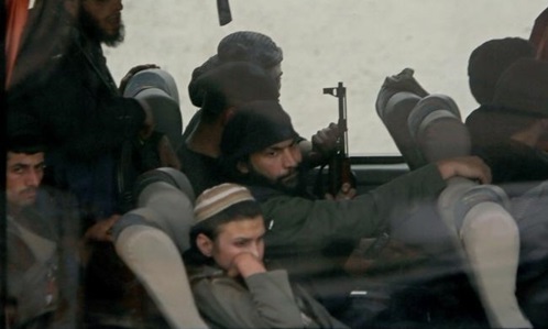 Second Group of Terrorists Leave Southern Damascus for Northern Syria
