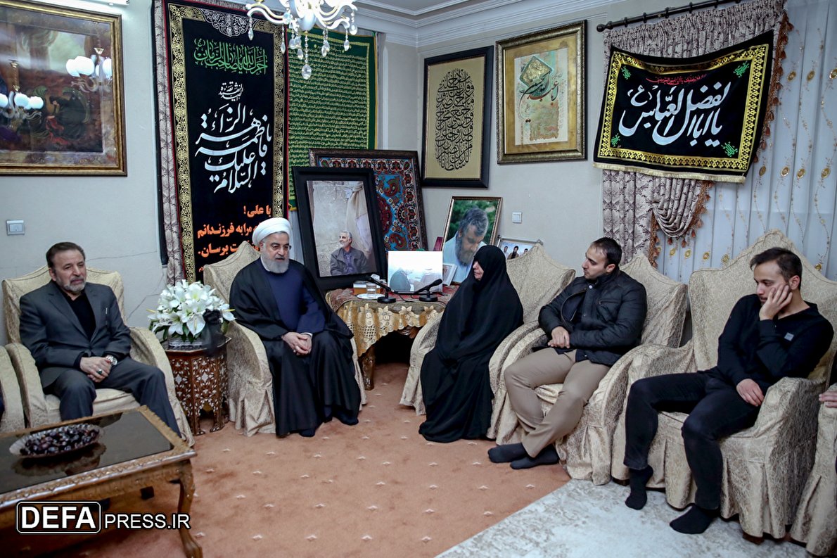 Pres. Rouhani visits martyred General Soleimani’s family
