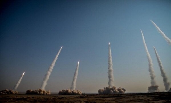 IRGC stages drill by firing ballistic missiles