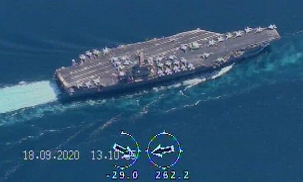 IRGC drones capture precise footage of US aircraft carrier