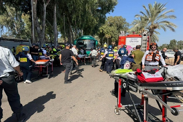 50 injuries after a truck collided with a bus station near Mossad headquarters