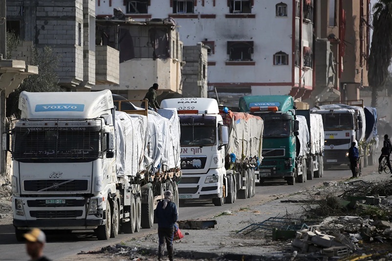 173 Trucks of Humanitarian Aid Arrive in Gaza After Ceasefire