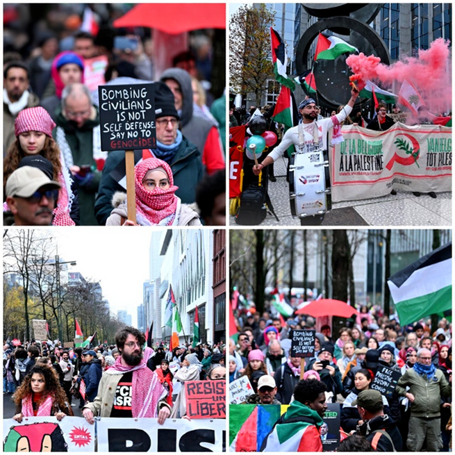 Belgians Take to the Streets in Support of Palestine